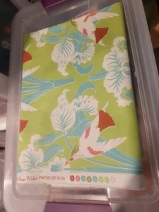 Chloe~~Pink Birds on Green~~Tanya Whelan  Free Spirit   41" X 45"  1+ Yards - Picture 1 of 4