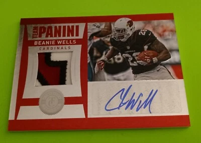 2012 BEANIE WELLS Totally Certified TEAM PANINI 3 Color PATCH AUTOGRAPH RC 9/10 - Image 1 of 2