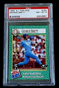 GEORGE BRETT RARE Kansas City Royals 1990 Sports Illustrated for Kids SI PSA 8