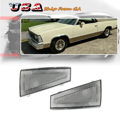 Luces de señalización delanteras claras izquierda y derecha para Chevrolet El Camino Malibu 1980 1981 Foto 1 de 4