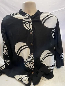 Tunica/camicia donna Yasuko bianca e nera manica 3/4 bottoni taglia XL 25,00 - Foto 1 di 3