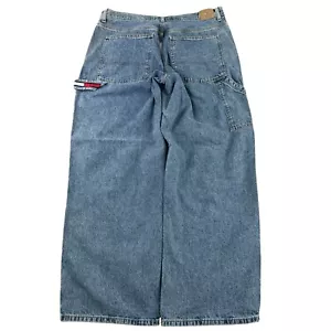 VTG Tommy Hilfiger Jeans Mens 36x32 Denim Carpenter Baggy Y2K 5588 - Picture 1 of 10