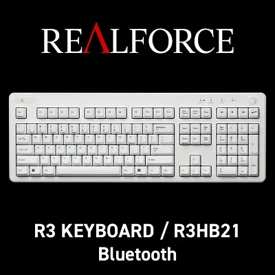 Topre REALFORCE R3 Keyboard R3HB21 Bluetooth 5.0 USB US ANSI 45g Super White - Image 1 of 4