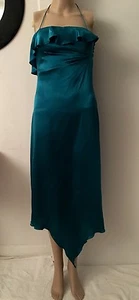 Emanuel Ungaro Dress Paris 100% Silk Green Corset Asymmetrical FR Sz 34 US 2 - Picture 1 of 12