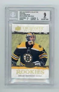21-22 UD Exquisite Collection Rookies Jeremy Swayman Gold Spectrum BGS 9 #ed/25 - Picture 1 of 2
