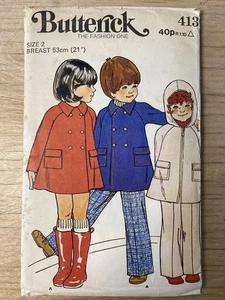Butterick 413 Childs Size 2 Toddler Coat Trousers * - Picture 1 of 8