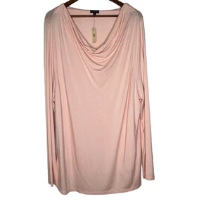 Top donna Talbots 2X rosa collo cappuccio manica lunga nuovo - Foto 1 di 10