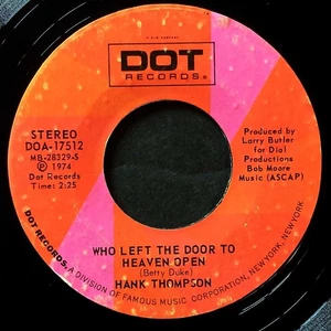 Hank Thompson - When My Blue Moon Turns To Gold Again / Who Left The... [7" 45] - Picture 1 of 1