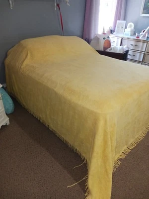 Yellow Chenille Full Size Bedspread - Image 1 of 4