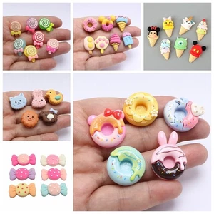 12/24 piezas Cabujones Temáticos Dulces - Resina Plana Diseños Surtidos Dijes para Hágalo Usted Mismo - Imagen 1 de 70