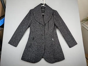 Guess Peacoat Jacket Women's Size Medium Black Wool Blend Winter Coat Pockets - Picture 1 of 10
