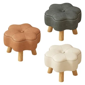 Small Foot Stool Footstool Modern Soft with Wooden Legs Rest Ottomans for Living - Picture 1 of 17