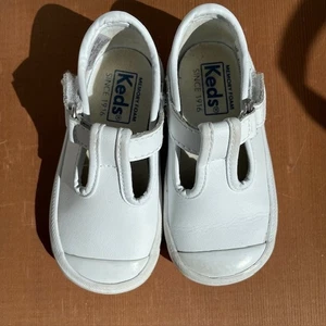 Keds Kleinkind Mädchen Champion Zehenkappe T-Riemen Sneaker weiß Größe 5 Klettverschluss - Bild 1 von 9