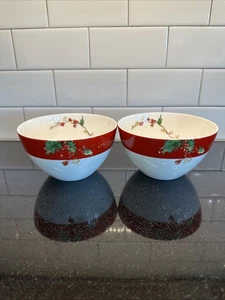 Lenox Winter Song - 2er Set - Allzweckschalen 5 7/8" Coupe Holly Berries 6" - Bild 1 von 24