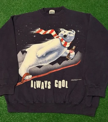 Suéter Cuello Redondo XL Vintage Años 90 Coca Cola Oso Navidad Soda Promo 1994 Foto 1 de 4