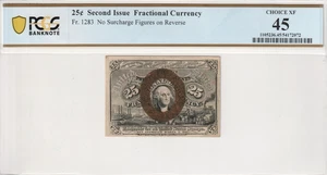 25c Cents Second Issue Fractional Currency FR.1283 No Surcharge Figure PCGS XF45 - Picture 1 of 4
