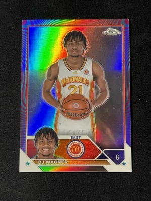 2023 Topps Chrome McDonald's Aqua Fuchsia Refractors #59 DJ Wagner /175 - Image 1 of 2