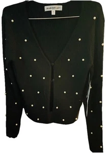 NWT MADDEN GIRL PEARL CARDIGAN SWEATER BUTTON DOWN JR SIZE MEDIUM FREE SHIPPING! - Picture 1 of 4