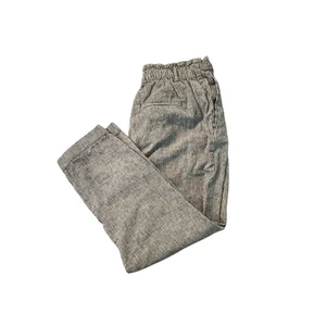 Pantalones de lino LOFT para mujer talla MP tiro medio cremallera y bolsillos mezcla de lino a rayas - Imagen 1 de 8