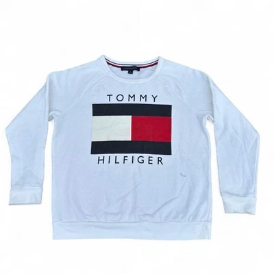 Tommy Hilfiger Sweater Adult Medium White Casual Pullover Sweatshirt - Image 1 of 4