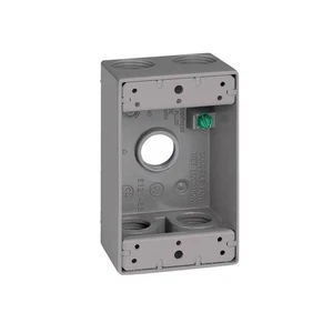 Sigma Electric 14253-5 Metal Gray 1-Gang 5-Hole Weatherproof Outlet Box 3/4 in. - Picture 1 of 2