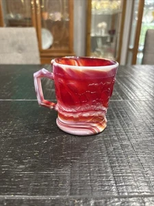 Imperial Glass End of Day Red Singing Bird on Vine Cup Slag Glass - Picture 1 of 1