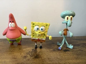 Vintage Viacom 2001 SpongeBob Schwammkopf Biegefiguren 3 Stück Set - Bild 1 von 7