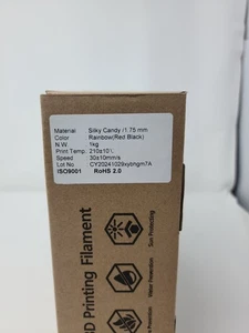 Hello3D 1,75 mm PLA caramelle setose arcobaleno rosso nero - Foto 1 di 4