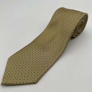 Brooks Brothers Yellow Geometric Necktie Mens 100% Silk Tie - Picture 1 of 9