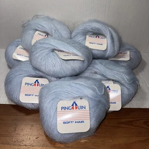 Pingouin Cabello Suave 50% Mohair, 25% Lana y 25% Hilo Acrílico-Azul Claro 9 Madejas - Imagen 1 de 3