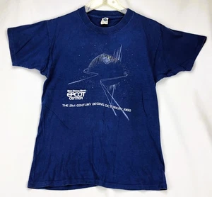 Vintage 1982 Walt Disney World Epcot Center T-Shirt Single Stitch Navy Medium - Picture 1 of 5