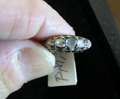 14k Antiquie Vintage  Gold Old Miner Diamond  Ring. SZ 4.5  2graim - Image 1 of 4
