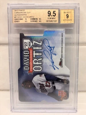 2017 Topps Finest David Ortiz Auto /10 HOF Career Die-Cut FCI-DO1 BGS 9.5 - Image 1 of 2