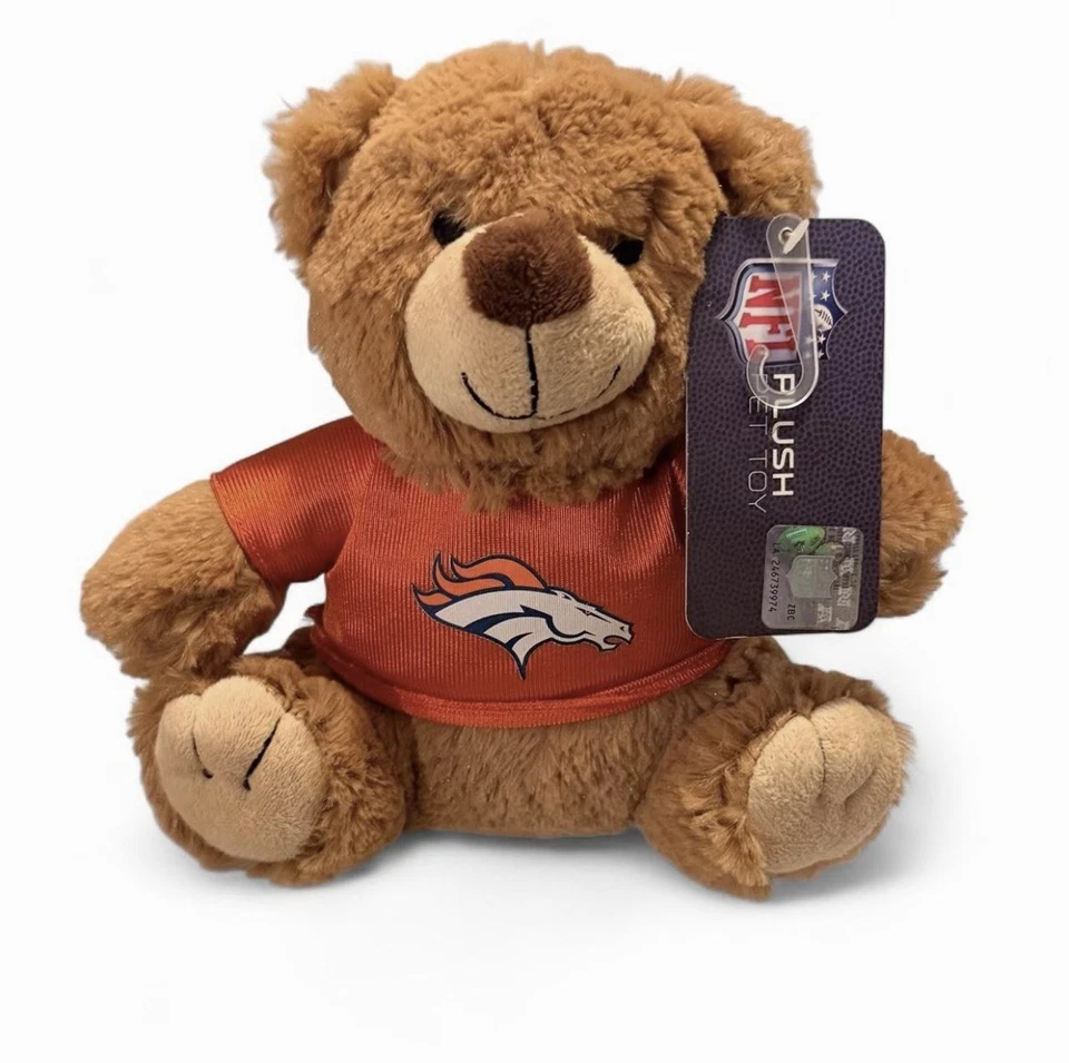 Camiseta naranja del equipo Denver Broncos oso de peluche juguete de peluche 7,5" Foto 1 de 3