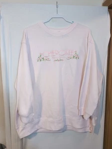 Vintage Cherokee Übergröße 2X 22/24 rosa bestickt Rundhalsausschnitt Sweatshirt... - Bild 1 von 4