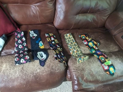 Винтажный лот из 5 галстуков Disney & Looney Tunes шелк и полиэстер - Изображение 1 из 4