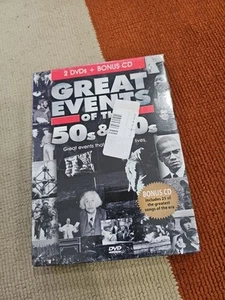 Great Events Of The 50s & 60s - 2-Disc DVD + Bonus CD BRANDNEU (G1) - Bild 1 von 2