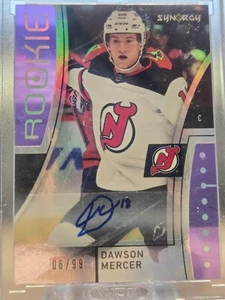 2021-22 UD Synergy Dawson Mercer Purple Rookie Auto /99 — Devils - Bild 1 von 6