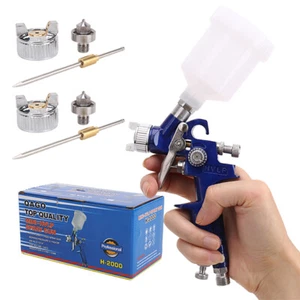 HVLP Air Spray Gun Kit 0.8mm 1.0mm Nozzle Gravity Feed Car Paint Sprayer Tool - Picture 1 of 9