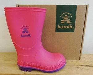 Kamik Classic Stomp Pink Rubber Rain Boots for Kids for Everyday Use - Picture 1 of 7