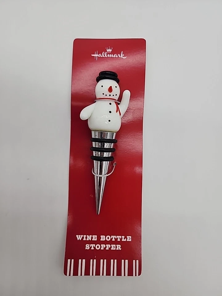 HALLMARK FROSTY THE SNOWMAN GLASS ART BOTTLE STOPPER  - Image 1 of 4
