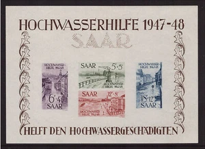 Saar 1948 Saarland Block 1 I postfrisch Druck verschoben Attest (21019) - Bild 1 von 1
