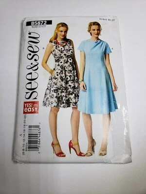Butterick 5872, Misses'  Dress, 2 Styles, Patterns, Size 6-22. Uncut - Image 1 of 2