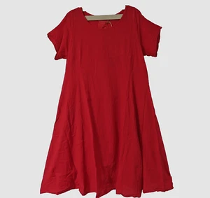 PRIVATSACHEN Kleid A-Linie Crinkel-BW TENTAKT 44-46-48 (2) 'pepper' rot - Bild 1 von 3
