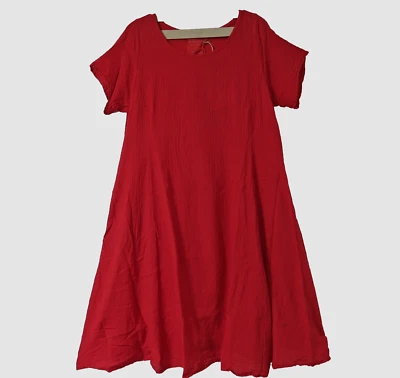 PRIVATSACHEN Kleid A-Linie Crinkel-BW TENTAKT 44-46-48 (2)  'pepper' rot - Bild 1 von 3