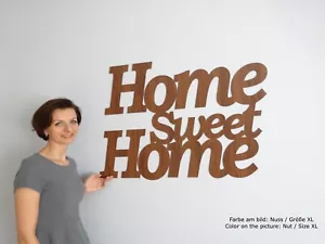 Deko Schriftzug " Home sweet home " V2 Holz Wanddeko 6 farben 3 Größen - Bild 1 von 6