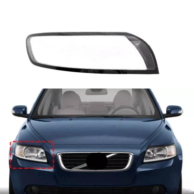 Right Headlight Clear Lens Cover Shell + Sealant Glue For Volvo S40 2006-2012 - Image 1 of 4