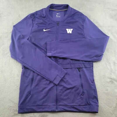Washington Huskies Jacket Womens Medium Purple Logo Full Zip Running Athletic - Image 1 of 4