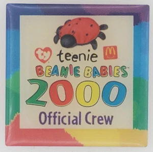 Prendedor de solapa oficial de la tripulación del empleado de TY McDonalds Teenie Beanie Babies 2000 de colección - Imagen 1 de 4