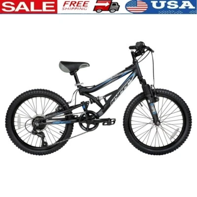 Bicicleta de montaña para niños de 20 pulgadas con doble suspensión 7 velocidades bicicleta todoterreno negra nueva Foto 1 de 4